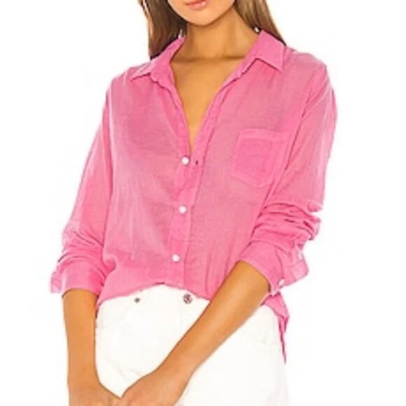 Frank & Eileen Tops - Womens Frank & Eileen Barry Pink Button-Up Long Sleeve Shirt Top M *